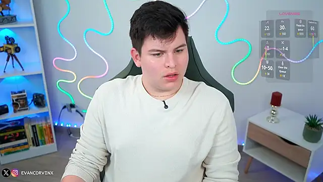 EvanCorvinx online show from March 2, 9:55 pm